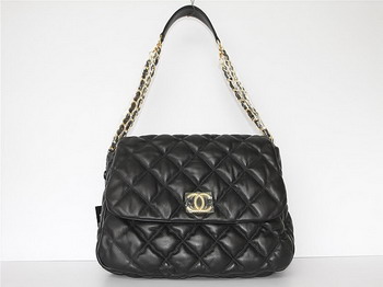 7A Discount Chanel Cambon Quilted Lambskin Hobo Bag 46956 Black - Click Image to Close